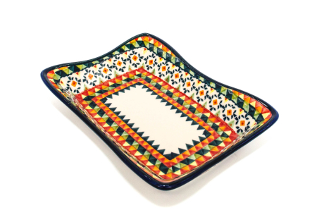 Tava tarta Floral Carpet, pentru monoportii, ceramica smaltuita, pictata manual, 21,0 x 15,2 cm, volum 350 ml [0]