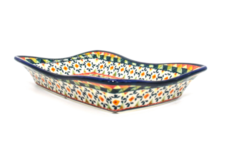 Tava tarta Floral Carpet, pentru monoportii, ceramica smaltuita, pictata manual, 21,0 x 15,2 cm, volum 350 ml [1]