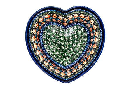 Tava tarta in forma de "inima" Mosaic, ceramica smaltuita, pictata manual, 21,9 x 7,7, volum 1,5 L [2]