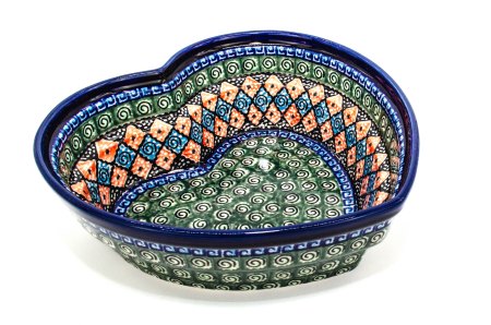 Tava tarta in forma de "inima" Mosaic, ceramica smaltuita, pictata manual, 21,9 x 7,7, volum 1,5 L [1]