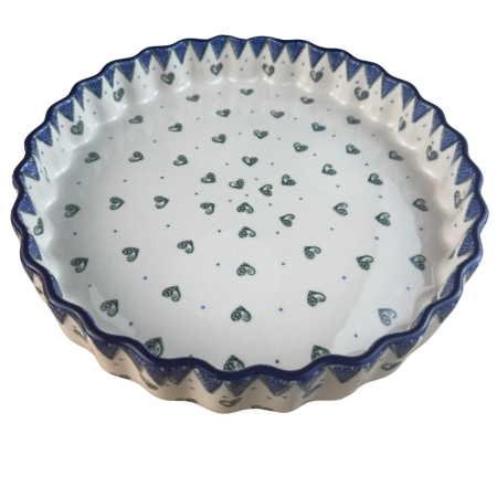 Tava tarta Wild Hearts, ceramica smaltuita, pictata manual, 24 cm