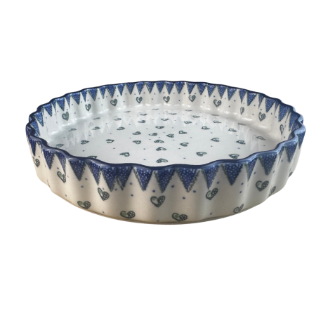 Tava tarta Wild Hearts, ceramica smaltuita, pictata manual, 24 cm [4]