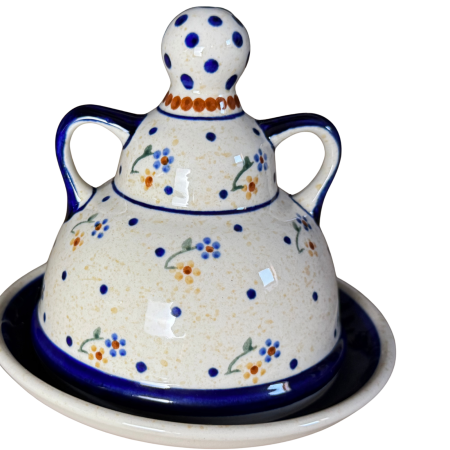 Untiera cu capac "figurina"  Little Flowers, ceramica smaltuita, pictata manual, 12,0 x 14,3 cm [2]