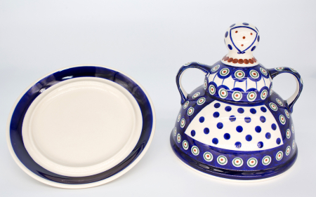 Untiera cu capac "figurina" Peacock Eyes, ceramica smaltuita, pictata manual, 11,0 x 19,0 cm [2]