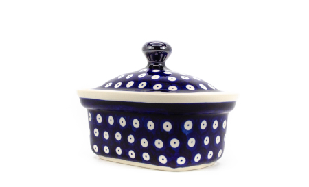 Untiera dreptunghiulara cu capac Blue Eyes, ceramica smaltuita, pictata manual,12,5 x 15,0 cm [0]