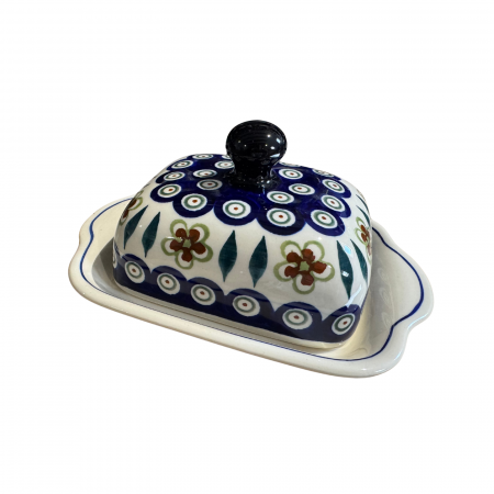 Untiere - Untiera dreptunghiulara cu capac, ceramica smaltuita, pictata manual, 10,5 x 20,0 cm