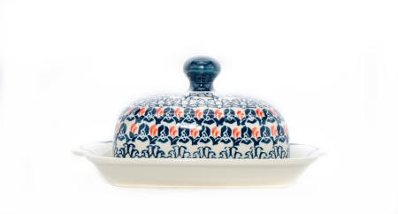 Untiera dreptunghiulara cu capac Flower Bed, ceramica smaltuita, pictata manual, 15,5 x 21,0 cm [1]