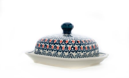 Untiere - Untiera dreptunghiulara cu capac Flower Bed, ceramica smaltuita, pictata manual, 15,5 x 21,0 cm