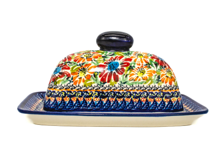 Untiera dreptunghiulara cu capac Flower Jungle, ceramica smaltuita, pictata manual 11,1 x 19,17 cm [2]