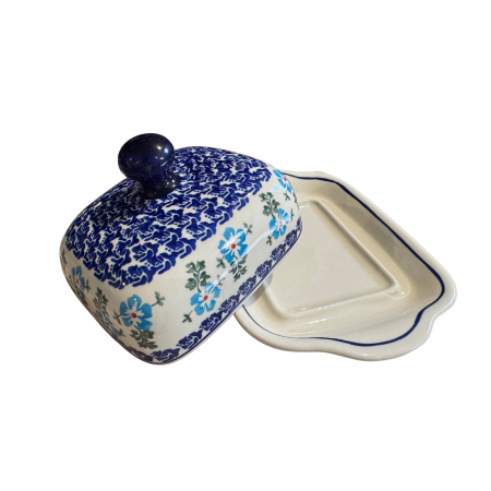 Untiera dreptunghiulara cu capac Forget me Nots, ceramica smaltuita, pictata manual, 10,5 x 20,0 cm [6]