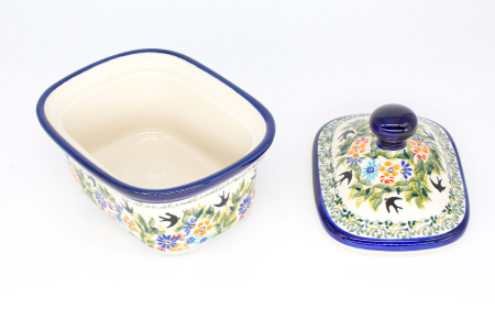 Untiera dreptunghiulara cu capac Inspiration, ceramica smaltuita, pictata manual, 12,5 x 15,0 cm [2]