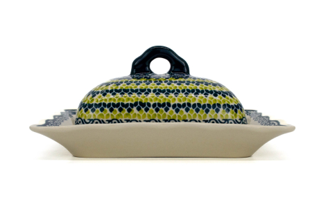 Untiera dreptunghiulara cu capac Leaf Bed, ceramica smaltuita, pictata manual, 14,0 x 17,8 cm [3]