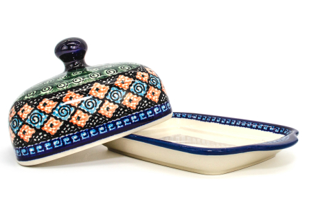 Untiera dreptunghiulara cu capac Mosaic, ceramica smaltuita, pictata manual, 10,5 x 20,0 cm [5]