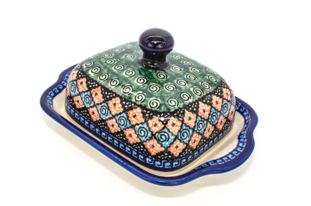 Untiera dreptunghiulara cu capac Mosaic, ceramica smaltuita, pictata manual, 10,5 x 20,0 cm [0]