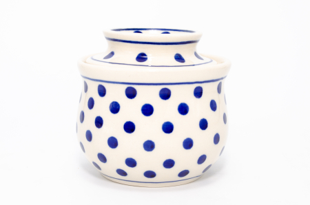 Untiera frantuzeasca Blue Dots, ceramica smaltuita, pictata manual, 11,0x11,0 cm [0]