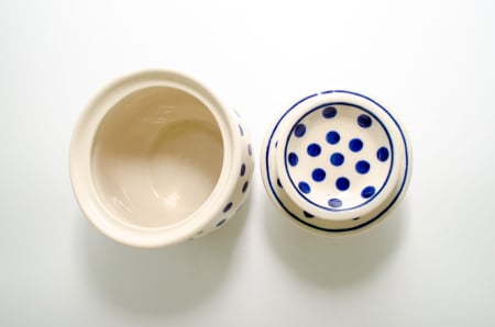 Untiera frantuzeasca Blue Dots, ceramica smaltuita, pictata manual, 11,0x11,0 cm [5]