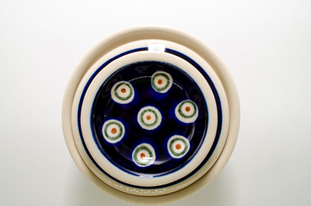 Untiera frantuzeasca Peacock Eyes, ceramica smaltuita, pictata manual, 11,0x11,0 cm [2]