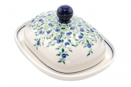 Untiera ovala cu capac Berries, ceramica smaltuita, pictata manual, 15,0 x 19,8 cm [4]