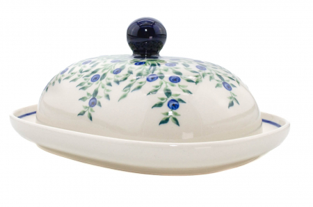 Untiera ovala cu capac Berries, ceramica smaltuita, pictata manual, 15,0 x 19,8 cm [0]