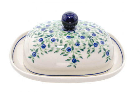 Untiera ovala cu capac Berries, ceramica smaltuita, pictata manual, 15,0 x 19,8 cm [3]