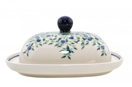 Untiera ovala cu capac Berries, ceramica smaltuita, pictata manual, 15,0 x 19,8 cm [6]