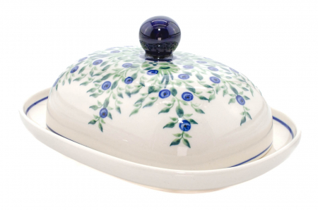 Untiera ovala cu capac Berries, ceramica smaltuita, pictata manual, 15,0 x 19,8 cm [2]