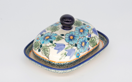 Untiera ovala cu capac Evangeline, ceramica smaltuita, pictata manual, 12,0 x 15,7 cm [2]