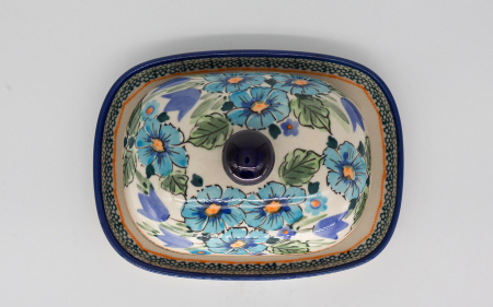 Untiera ovala cu capac Evangeline, ceramica smaltuita, pictata manual, 12,0 x 15,7 cm [4]