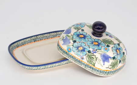 Untiera ovala cu capac Evangeline, ceramica smaltuita, pictata manual, 12,0 x 15,7 cm [3]