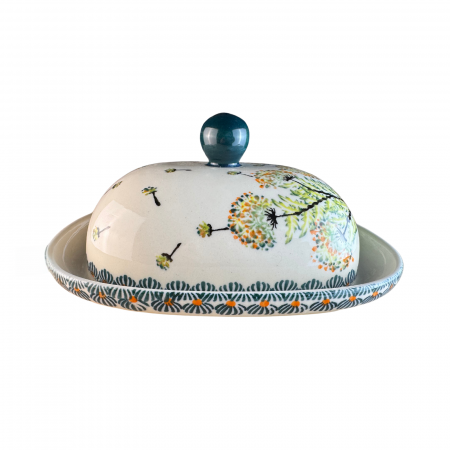 Untiera ovala cu capac Floral Field, ceramica smaltuita, pictata manual, 15,0 x 19,8 cm [2]