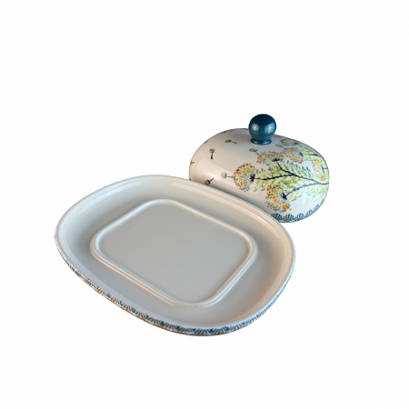 Untiera ovala cu capac Floral Field, ceramica smaltuita, pictata manual, 15,0 x 19,8 cm [7]