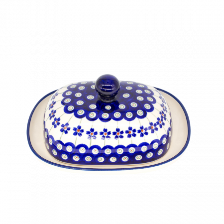 Untiera ovala cu capac Floral Peacock, ceramica smaltuita, pictata manual, 15,0 x 19,8 cm [2]