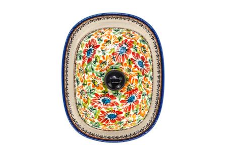 Untiera ovala cu capac Flower Jungle, ceramica smaltuita, pictata manual,15,0 x 19,8 cm [6]