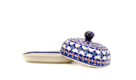 Untiera ovala cu capac Flower Laces, ceramica smaltuita, pictata manual 12,0 x 15,7 cm [3]