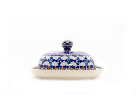 Untiera ovala cu capac Flower Laces, ceramica smaltuita, pictata manual 12,0 x 15,7 cm [1]