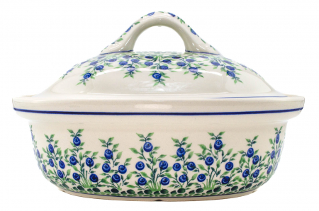 Vas cuptor oval capac, Berries, ceramica smaltuita, pictata manual, 25,5 x 31,8 cm, volum 2,2 L [3]