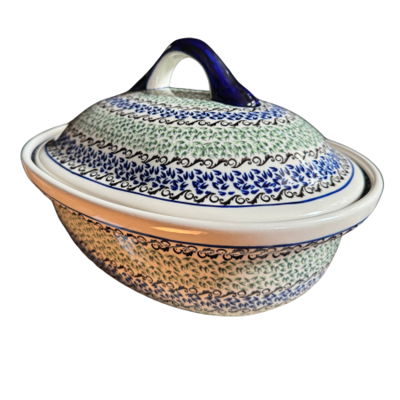 Vas cuptor oval capac, Sweet Dreams, ceramica smaltuita, pictata manual, 25,5 x 31,8 cm, volum 2,2 L [2]