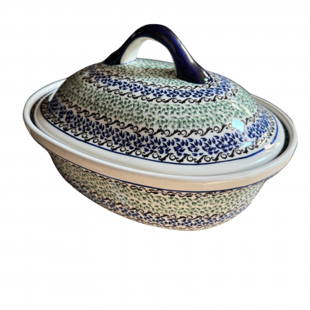 Vas cuptor oval capac, Sweet Dreams, ceramica smaltuita, pictata manual, 25,5 x 31,8 cm, volum 2,2 L [1]