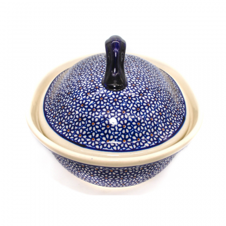 Vas cuptor Petals, oval cu capac, ceramica smaltuita, pictat manual, 21,5 x 26,0 cm, volum  1,2 L [2]