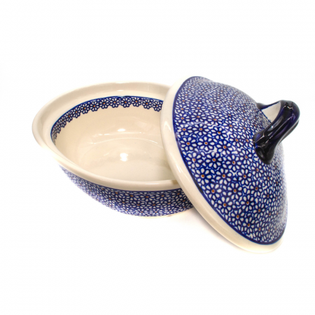Vas cuptor Petals, oval cu capac, ceramica smaltuita, pictat manual, 21,5 x 26,0 cm, volum  1,2 L [3]