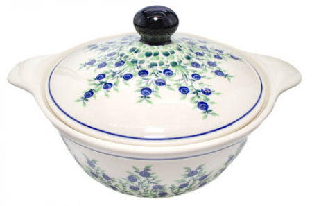 Vas cuptor, rotund, cu capac, Berries ceramica smaltuita, pictat manual, diametru 30,4 cm, volum 2,1 L [3]