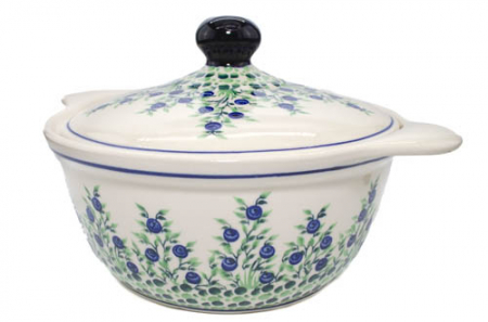 Vas cuptor, rotund, cu capac, Berries ceramica smaltuita, pictat manual, diametru 30,4 cm, volum 2,1 L [1]