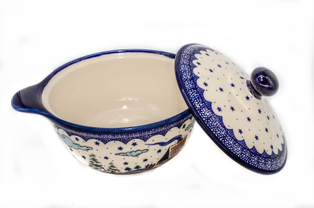 Vas oval cu capac pentru cuptor Fairytale, ceramica smaltuita, pictat manual, 30,4 cm, volum 2,1 L [3]