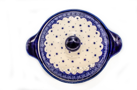 Vas oval cu capac pentru cuptor Fairytale, ceramica smaltuita, pictat manual, 30,4 cm, volum 2,1 L [4]