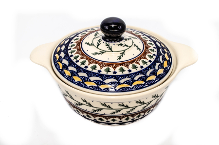 Vas oval cu capac pentru cuptor Festive Season, ceramica smaltuita, pictat manual, 30,4cm, volum 2,1 L [1]