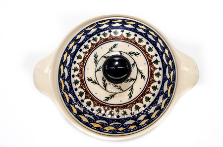 Vas oval cu capac pentru cuptor Festive Season, ceramica smaltuita, pictat manual, 30,4cm, volum 2,1 L [3]