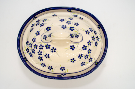 Vas oval cu capac pentru cuptor Happiness, ceramica smaltuita, pictat manual, 21,5 x 26,0 cm, volum  1,2 L [3]