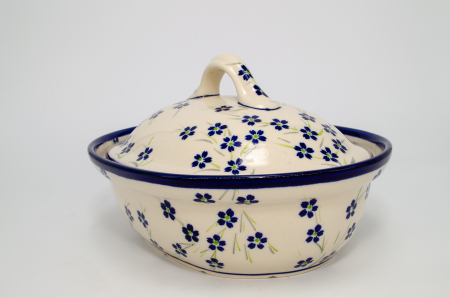 Vas oval cu capac pentru cuptor Happiness, ceramica smaltuita, pictat manual, 21,5 x 26,0 cm, volum  1,2 L [6]