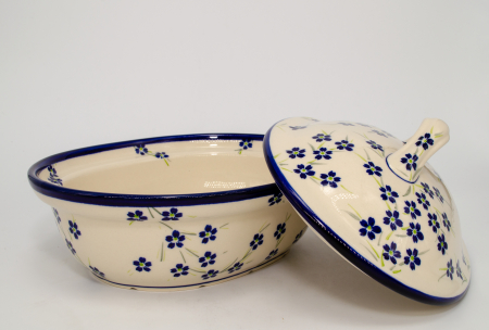 Vas oval cu capac pentru cuptor Happiness, ceramica smaltuita, pictat manual, 21,5 x 26,0 cm, volum  1,2 L [5]