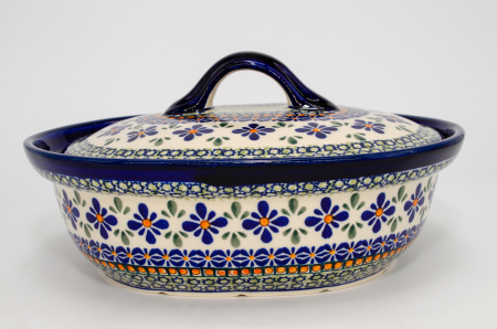 Vas oval cu capac pentru cuptor Joy, ceramica smaltuita, pictat manual, 22,0 x 26,0 cm, volum  1,2 L [3]